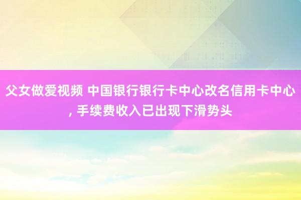 父女做爱视频 中国银行银行卡中心改名信用卡中心， 手续费收入已出现下滑势头